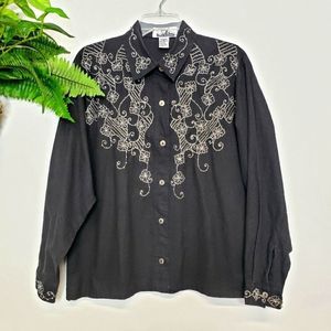 Vintage Club Z 80's Embroidery and Beading Western Size Small